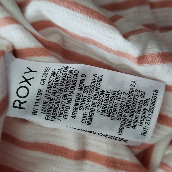 (XS) Roxy Striped Lightweight Casual Tunic Top Beachwear Bohemian Cottagecore - Picture 6 of 8